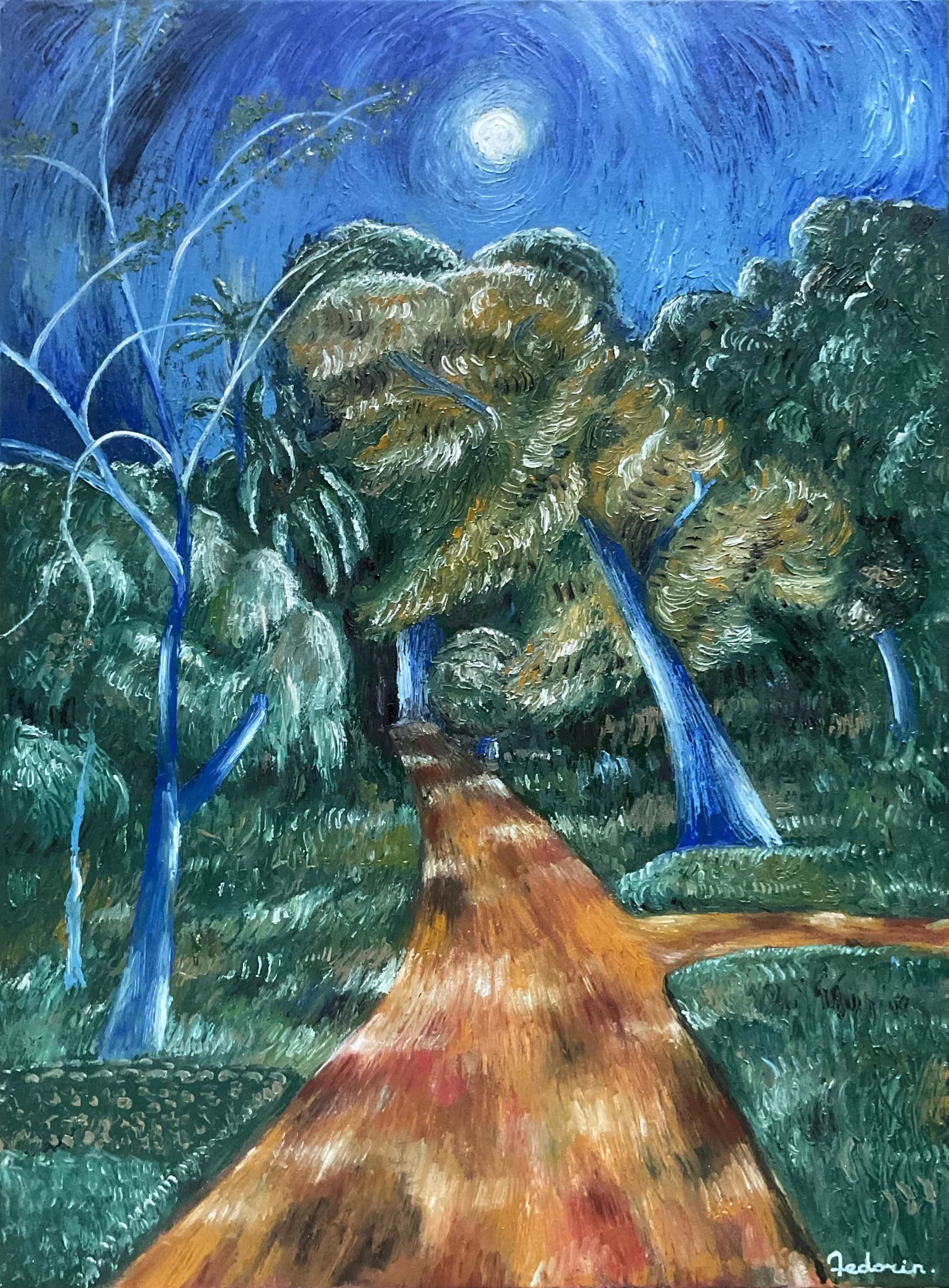 the-tree-turned-yellow — oil painting by Porfirii Fedorin, 2026