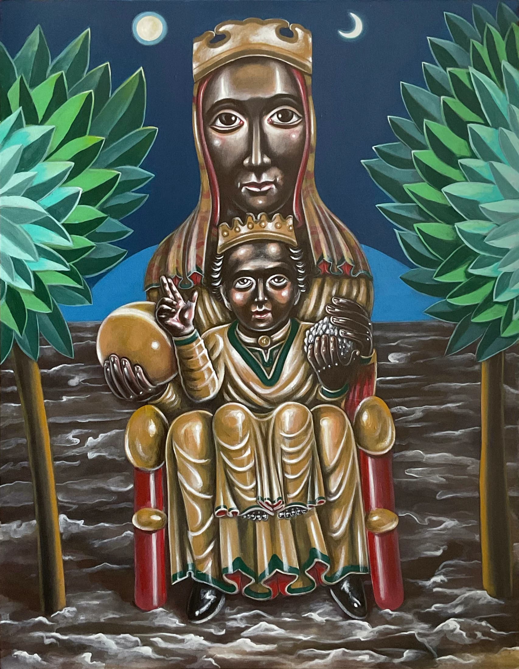 virgen-de-montserrat-sacred-and-mythological-oil-painting — oil painting by Porfirii Fedorin, 2025